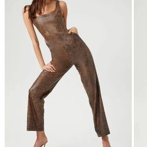 NWT Forever 21 Jumpsuit Faux Leather Size M